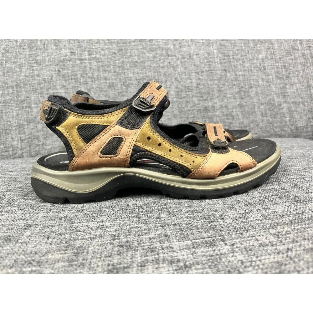 Ecco Yucatan Mens Sandals Bison Black Leather Sport Hiking 41 EU US 7 Outdoors